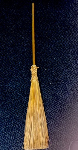Handmade Vintage Witches Woven Broom Wooden Handle 45” tall