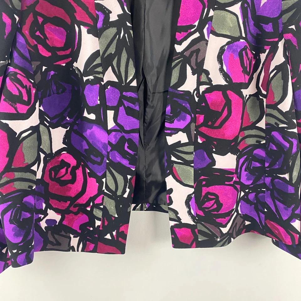 Kasper 开襟西装外套 18 码多色花卉弹力 — 第 3/4 张图片