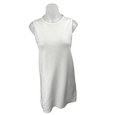 Zara White Sleeveless Crew Neck Cami Camisole Tank Mini Shift Dress Size S 