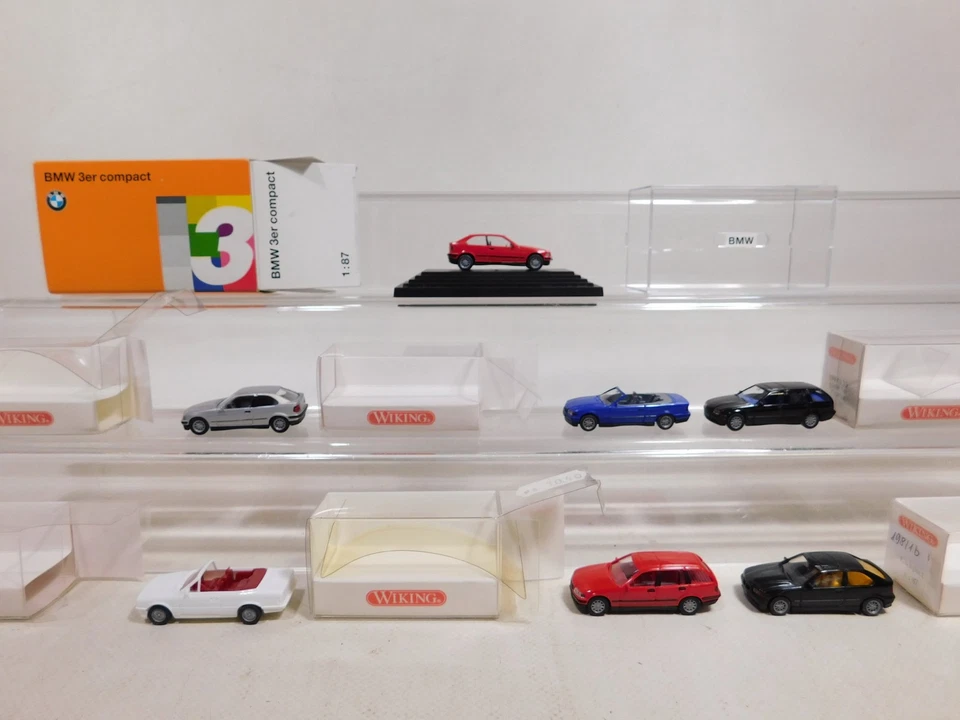 7X BMW 3ER 194 CABRIO 198 COMPACT 199 TOURING Mint Box H0 1:87 - Immagine 2 di 4