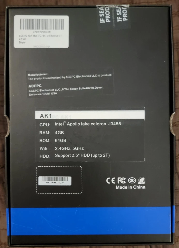 AK1 Mini PC Windows 10 Pro - Micro Desktop PC, 4GB DDR3/64GB eMMC NEVER USED! - Image 2 of 4