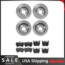 Front Rear Full Brembo Brake Kit Disc Rotors Low-Met Pads Sensors For VW Touareg