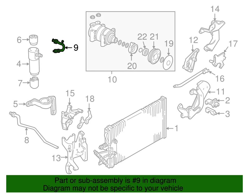 Conjunto de manguera de compresor y condensador de aire acondicionado genuino GM 19169333 Foto 3 de 3