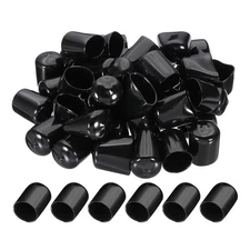 22mm/0.87" Rubber End Caps, 44 Pcs Screw Ends Bolt Tube Thread Protector