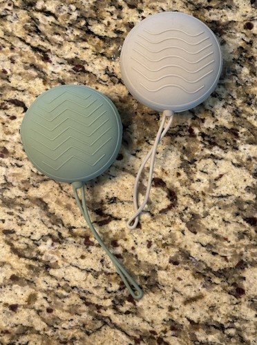 2 PK Silicone Baby Pacifier Holder Zip Case W/Hanging Loop BPA & Phthalate Free