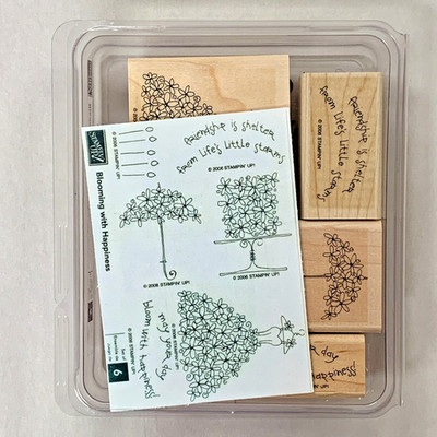 STAMPIN' UP! 106768 Blooming With Happiness Mounted Rubber Stamp Set