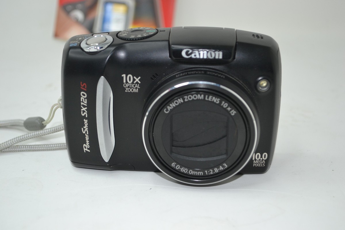 Canon PowerShot SX120 IS 10MP Digital Camera 10X Zoom Black W/ 2GB