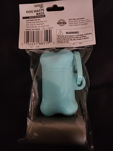 Dog Waste Bags & Dispenser, Blue Dispenser. With refill - Picture 2 of 2