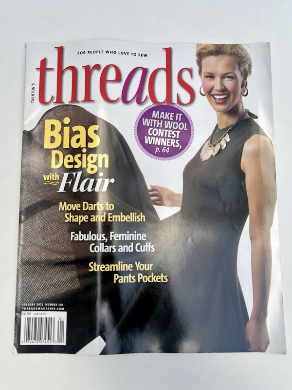 Threads Magazine January 2012 Bias Design; Move Darts; Pants Pockets