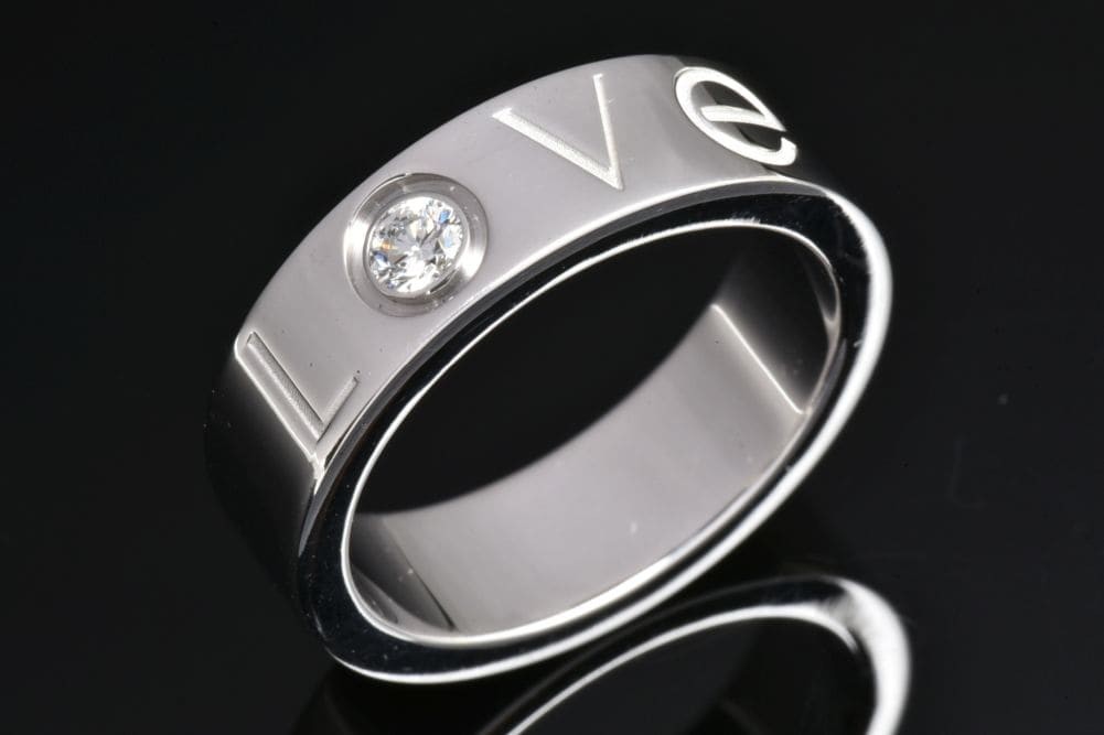 Cartier Love Christmas Limited Diamond 18K White Gold Ring US 5.5 #00109