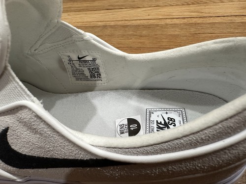 New Nike Mens Size 10 SB Stefan Janoski Slip Summit White Black Fn5893 100 Skate - Bild 6 von 7