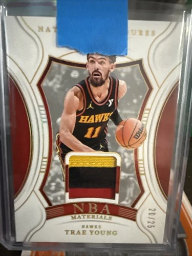 Trae Young Panini National Treasures NBA Materials Game Used Patch Card 20/25