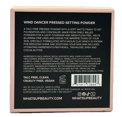 WHATS UP BEAUTY Wind Dancer Pressed Setting Powder in Medium Full Size New 9g - Picture 2 of 5