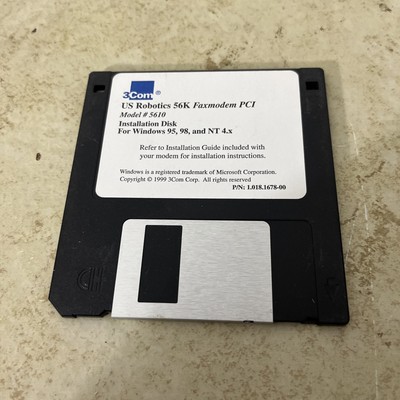 3Com US Robotics 56K Faxmodem PCI Model 5610 Installation Disk Windows