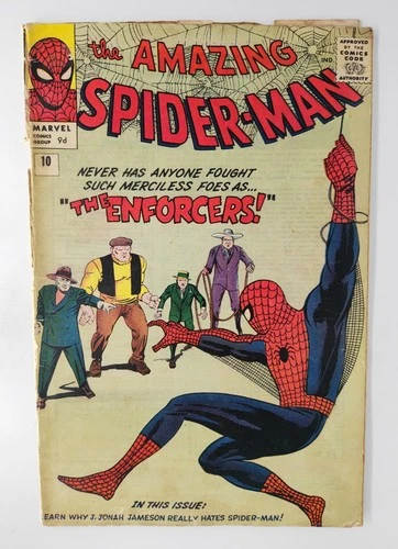 Amazing Spider-Man #10 GD/VG 1st Enforcers UK Price Variant Silver Age Ditko