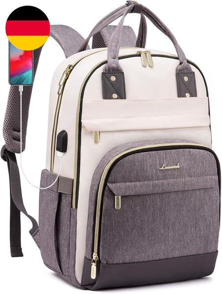 Lovevook Rucksack Damen, 15.6 Zoll Laptop Rucksack Schulrucksack MäDchen Teenage-image