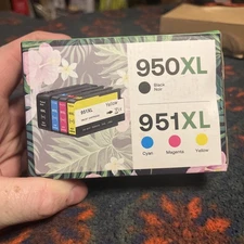 HP 950XL/951 Black/Cyan/Magenta/Yellow Ink Cartridge, Exp: 2027( Ink Never Used)