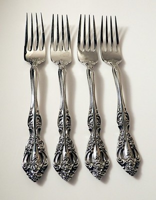 Oneida USA Stainless MICHELANGELO 7 1/4'' Dinner Forks, Set of 4, Mint Condition