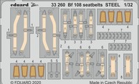 Eduard Accessories 33260 - 1:32 Bf 108 Seatbelts Steel For Eduard - Neu