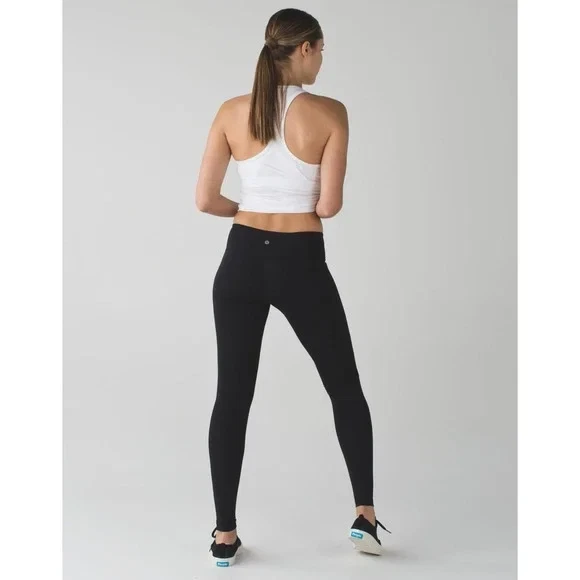 Lululemon Wunder Under Pant Leggings Mid Rise 7/8 Length Black Womens 2