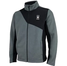 SPYDER District Sherpa Lined Jacket NEW Sz L Polar Grey Black Full Zip