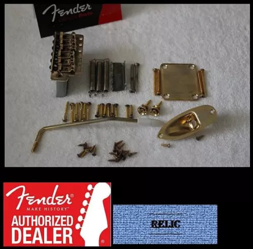 Fender RELIC Stratocaster GOLD 2 3/16" Tremolo Hardware Set for USA Strat