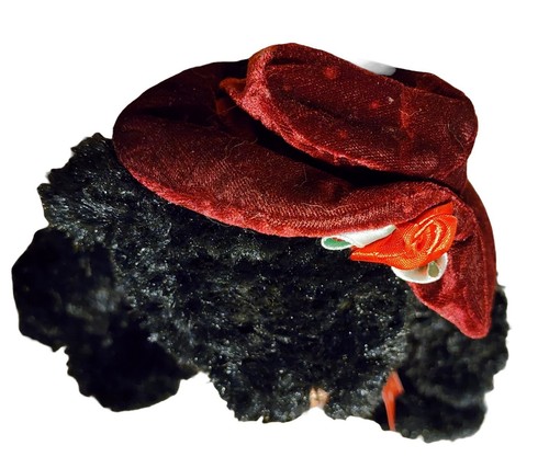 NEGRO Oso de Peluche Peluche Peluche Sombrero con Rosa y Cinta con Corazones Chosun  - Imagen 7 de 10