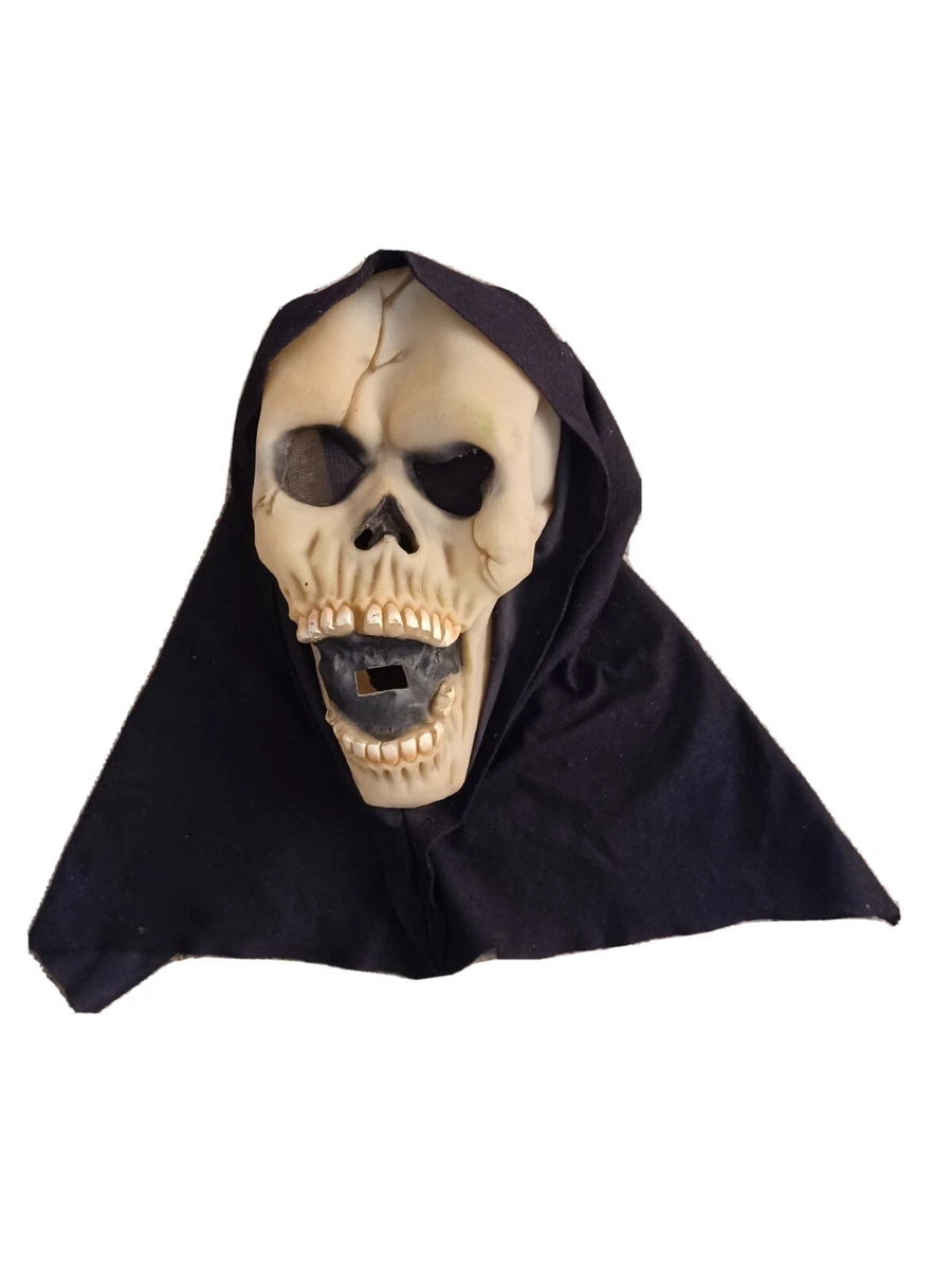 Latex Halloween Half Mask Skeleton Glow in Dark Skull Mesh Eyes Costume  Prop