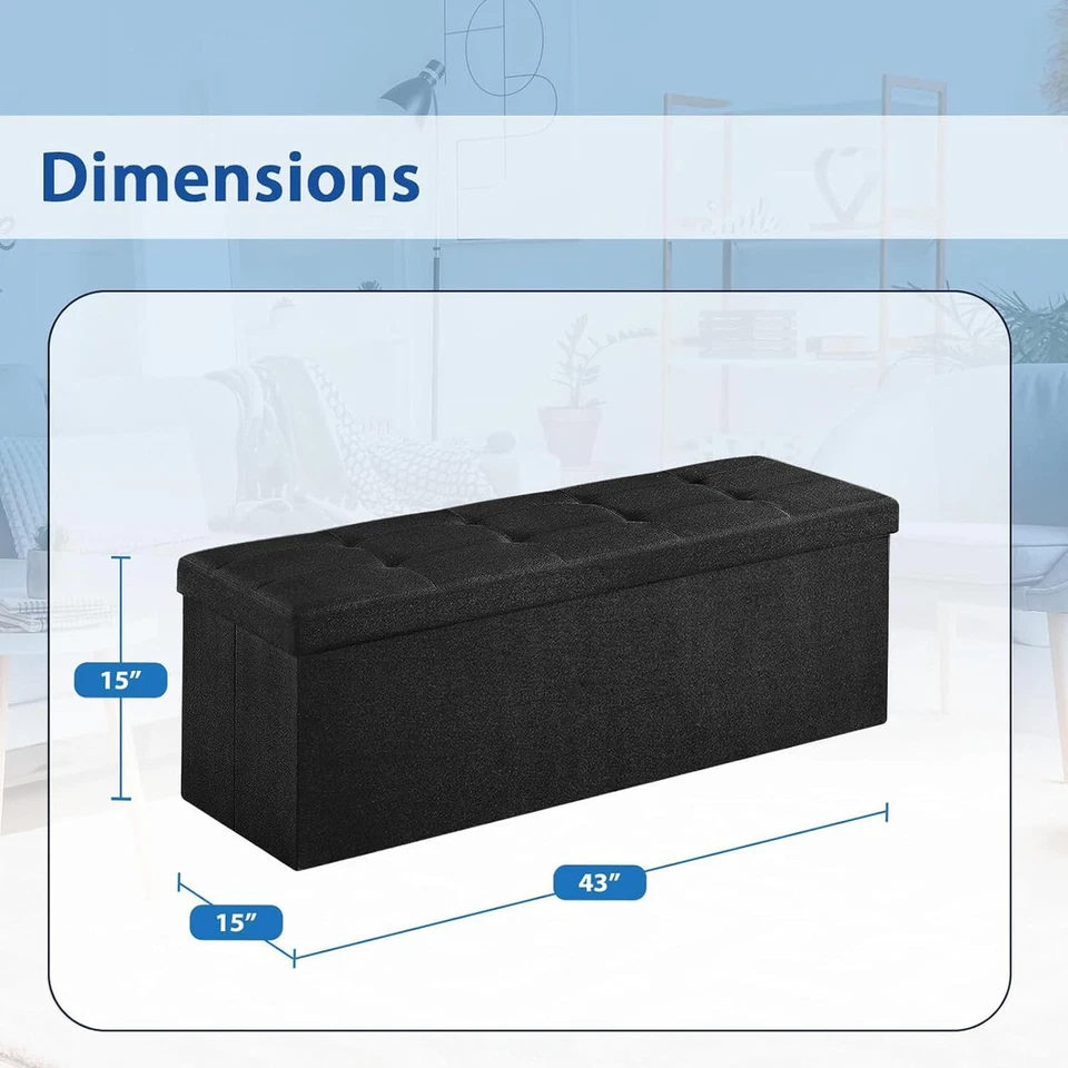 43'' Storage Ottoman Bench - Foldable Storage Chest & Footrest Seat - Image 2 of 4