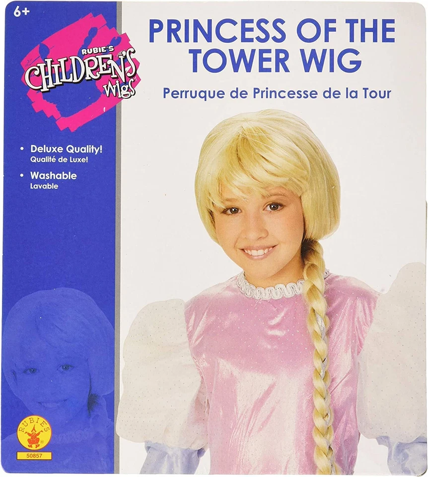 Fantasía Princesa Niño Peluca Torre Princesa Trenza Niña Rubia Rapunzel Escuela Cabello Foto 2 de 4