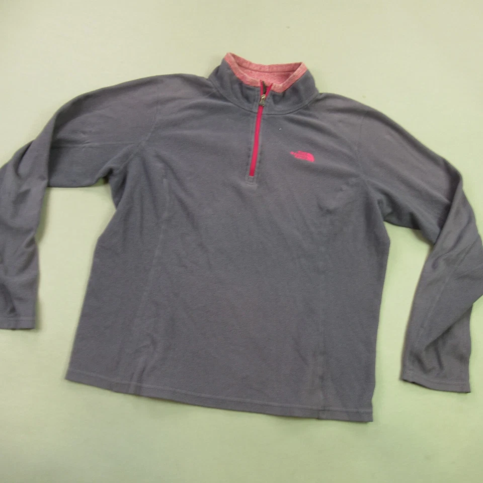 Suéter polar North Face para mujer grande manga larga 1/4 cremallera exterior Foto 2 de 4