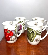 Vintage Seymour Mann Les Vegetables Mugs Set of 4 1982