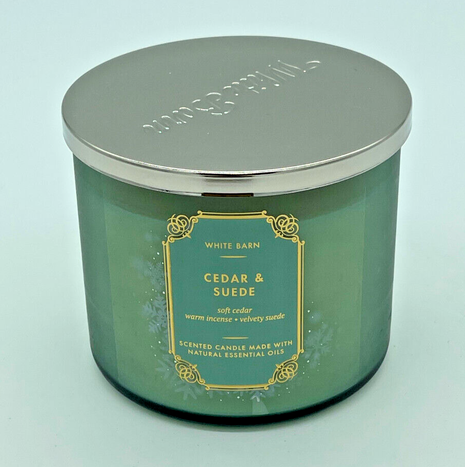 Bath & Body Works Candle 3-Wick CEDAR & SUEDE Large 14.5 oz | eBay
