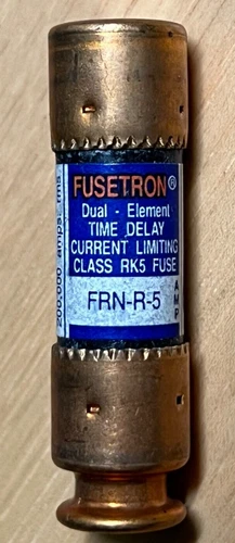 BUSS FRN-R-5, 5 Amp 250V Fusetron Dual Element Class RK5 Fuse