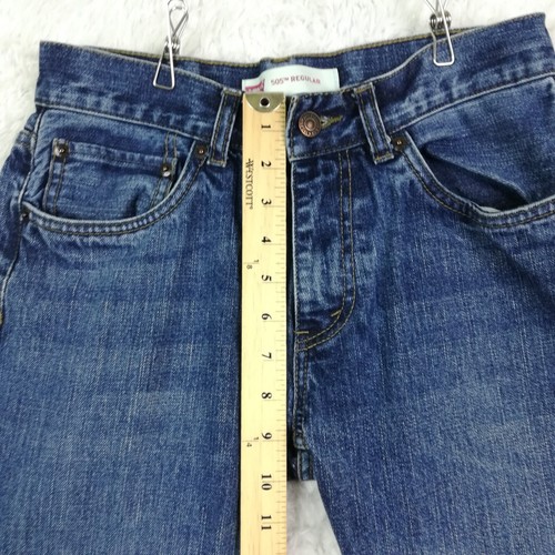 Levi's Big Boys Jeans 505 Regular Fit Straight Leg Denim Blue Medium Wash 16 - Picture 3 of 10