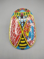 Vintage Ratchet Litho Tin Beetle Clown Noise Maker Rare