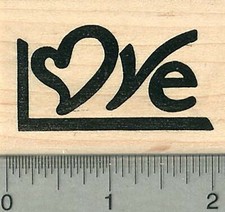 Love Rubber Stamp, with Heart H35917 WM