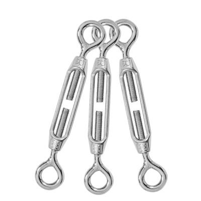 3pcs M4 Eye & Eye Turnbuckle 304 Stainless Steel Turnbuckle Wire Rope Tension He