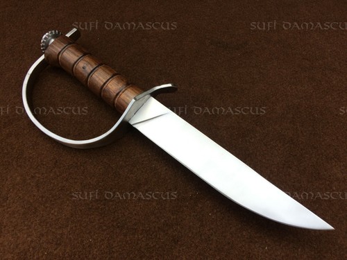SUFI''s Custom Handmade Carbon Steel D Guard Bowie, Cobra Bowie, Small - Picture 2 of 4
