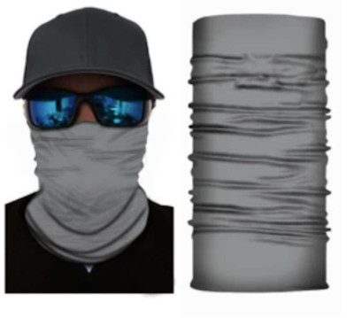 1 SOLID COLOR GRAY FACE MULTI FUNCTION SEAMLESS BANANA WRAP GAITER #50 ATV MASK