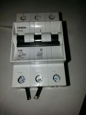 Siemens 5SX23 D20 Circuit Breaker 3-Pole 20A 400V DIN Rail Industrial Electrical