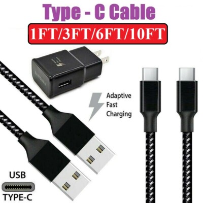 1/3/6/10Ft Fast Charger Type C USB-C Cable For Samsung Galaxy S10 S9 S8 Note 8