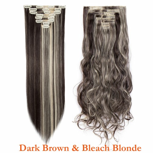 CLEARANCE Thick 8 Pieces/Set Clip In Hair Extensions Full Head Real as Human HYT - Picture 41 of 57