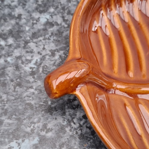Denmead Pottery servizio vintage a forma di foglia pennini smalto marrone FR32 Inghilterra - Foto 15 di 16