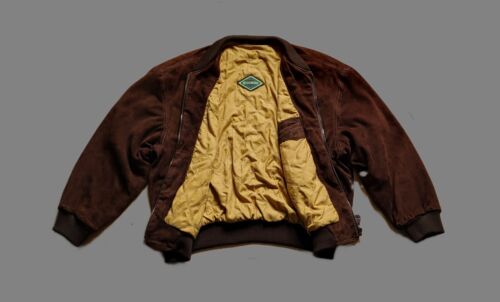 Vintage HUGO Boss Lederjacke 1989 L XL Ziegenleder Velours Dunkelbraun Italy - Bild 4 von 13