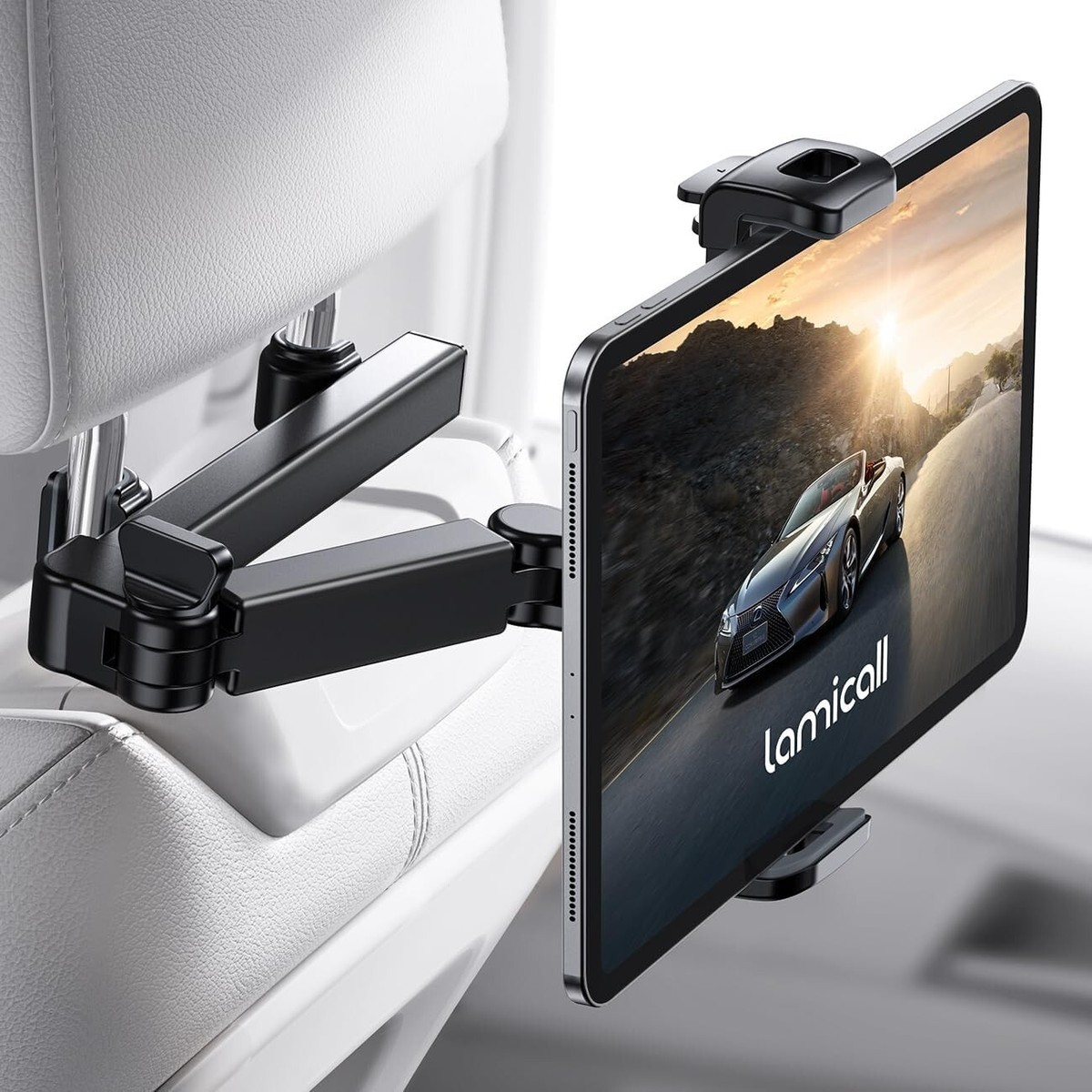 Lamicall Car Headrest Tablet Mount Adjustable Car Tablet Holder