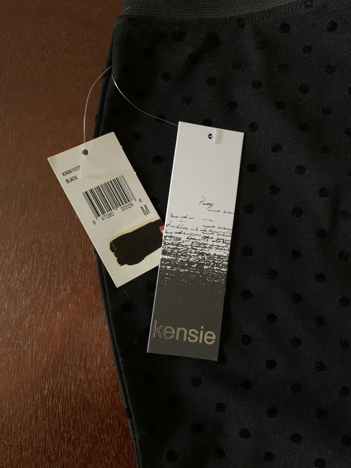 Kensie Mujer Negro Lunares Leggings Pantalones M Foto 3 de 3