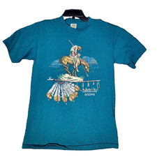 Vtg 90's T-Shirt, Size Medium, Green, Native American Graphic, U.S.A. 1 Stitch