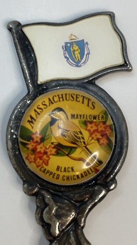Vintage Massachusetts Souvenir Spoon Flag - Picture 2 of 9