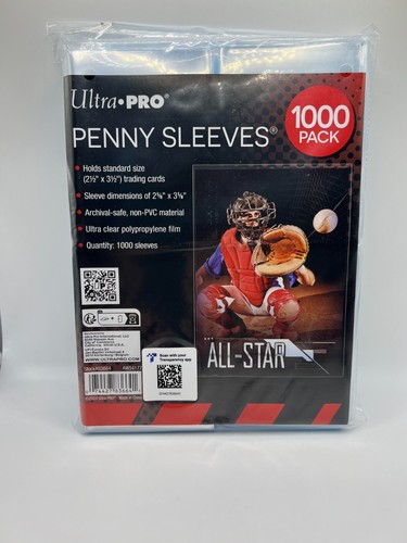 Pack de 1000 cartes Ultra Pro Penny manches souples pour cartes de taille standard  - Photo 1/2